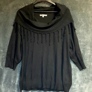 NY Collection, Women, Cowl Neck Sweater, Black, Size 2X